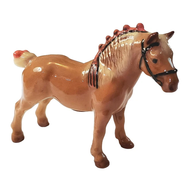 Hagen Renaker Draft Horse Palomino With Ribbons Good Condition Collectable