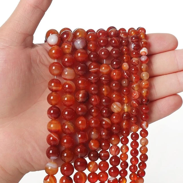 6mm Perles en pierre naturelle Rouge Perles d'espacement  Boucle d'oreille