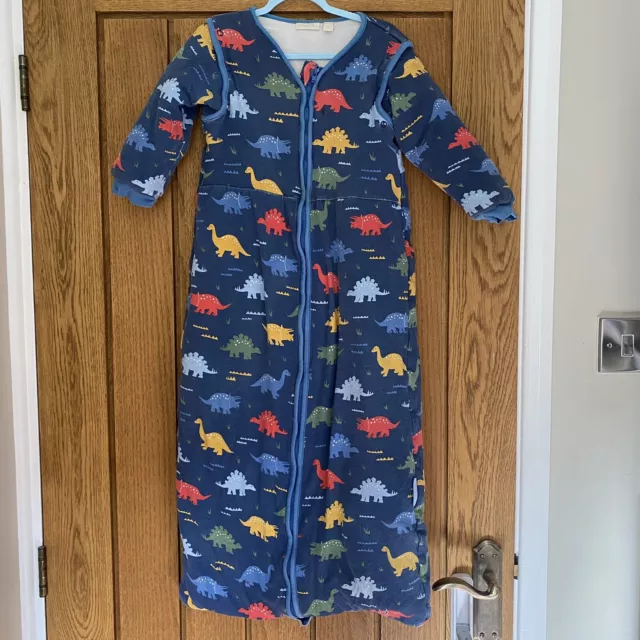 Jojo Maman Bebe 3.5 Tog Sleeping Bag 18-34 Months Dinosaurs Removable Sleeves