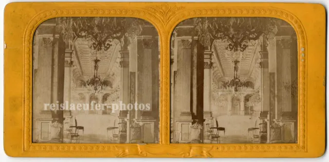 Stereophoto Stereofoto Diorama, Salle des fetes hotel de ville Paris um 1880