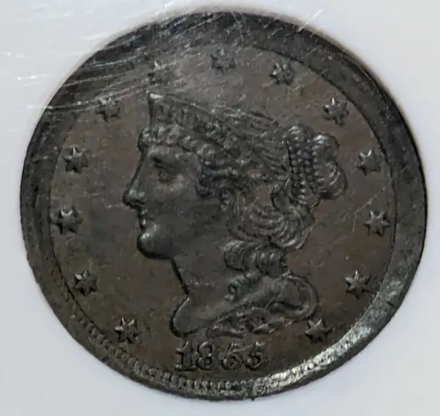 1855 C-1 Braided Hair Half Cent 1/2C Ngc Ms 61 Bn