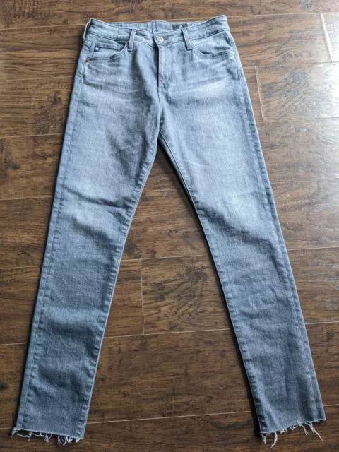 Nwot AG Adriano Goldschmied Farrah Skinny Ankle High Rise Raw Hems Gray Jeans 27