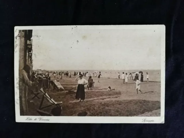 Cartolina Lido Spiaggia Venezia Animata E140