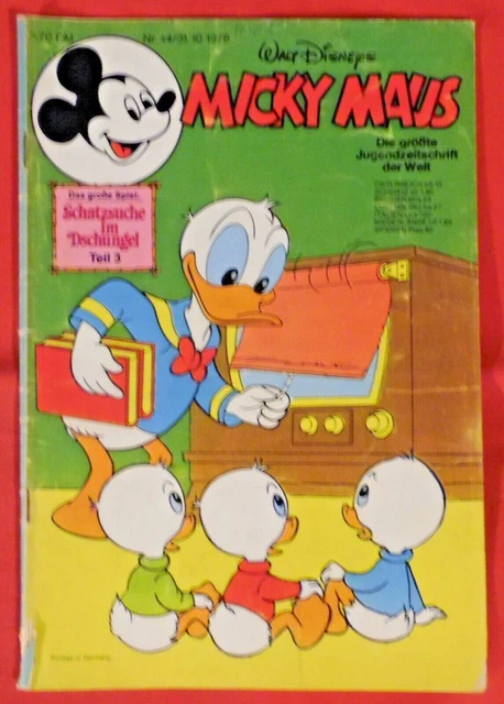 Micky Maus 1978 Nr 44 , Ehapa , Z 2 , mit Beilage Carrera Werbung