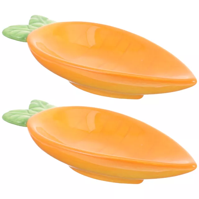 2 piatti in ceramica a forma di carota per antipasti, dessert e snack-IQ
