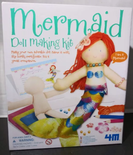 4M Mermaid Doll Making Kit Easy To Make Doll Companion Birth Certificate Incl