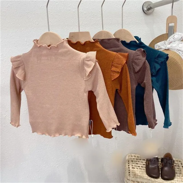 Toddler Kids Infant Baby Girls Long Sleeve Solid Base Shirt Blusa Top Outfits