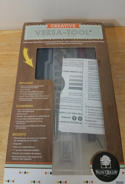 Herramienta creativa Versa hueca de nogal control de temperatura 11 punto de combustión de madera