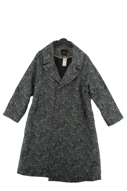 Asos Women's Coat UK 16 Black Floral 100% Other Overcoat