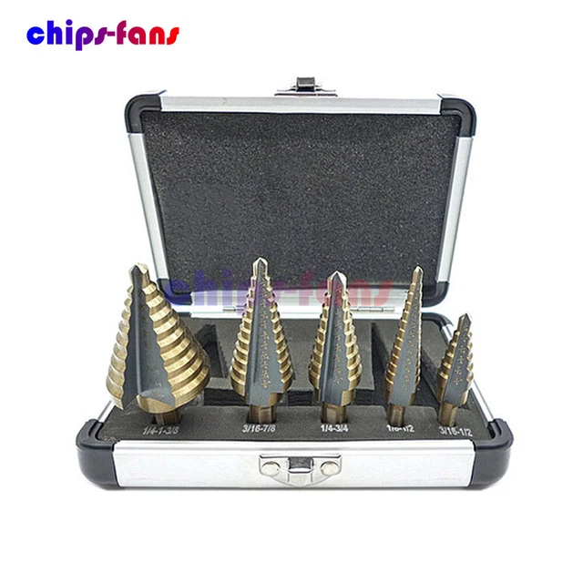3/5pc Step Drill Bit Hss Multiple Hole Sizes Conical Perforator Hole Cutter Tool