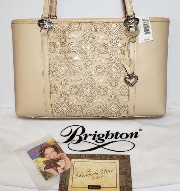 Brighton Masterpiece Brussels Lace Logan 3D Leather Lace Shoulder Bag Nwt $200