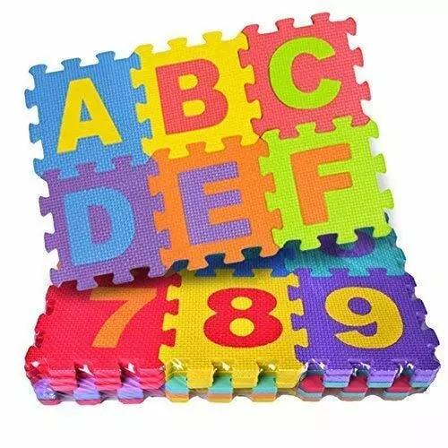 36 Pieces Mini Puzzle Foam Mat for Kids, Interlocking Learning Alphabet for Kids