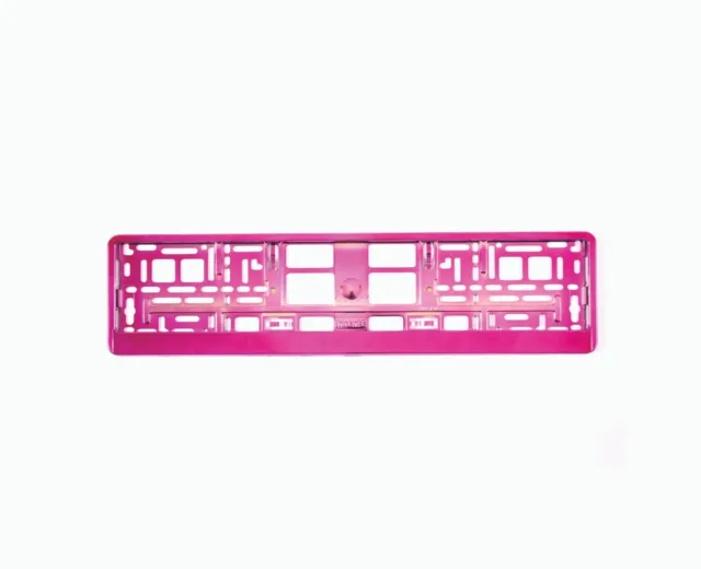 2x porta targa europea per telaio qualsiasi auto universale rosa lucido