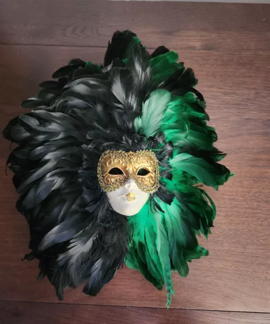 Piume maschera da parete in porcellana veneziana