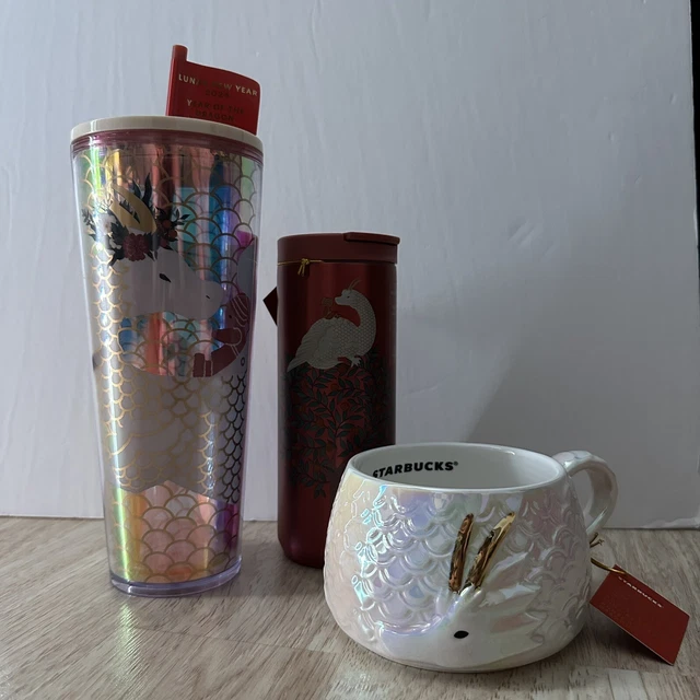 2024 STARBUCKS LUNAR New Year of the Dragon Iridescent White Scale Mug