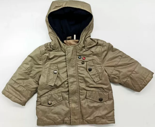 Original à Doublure Bébé Capuche Pluie Veste De IKKS Taille 12M 74