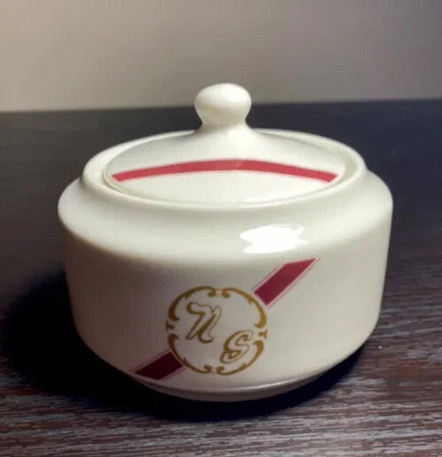 VTG NORFOLK SOUTHERN RR Dining Car Art Deco Sugar Bowl Syracuse China NS 1972