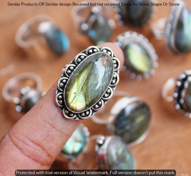 Labradorite 5 Piece Wholesale Ring Lots 925 Sterling Silver Ring NRL-252