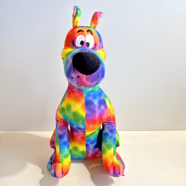SCOOBY DOO RAINBOW Tie Dye Plush Seated Stuffed Animal Toy Factory