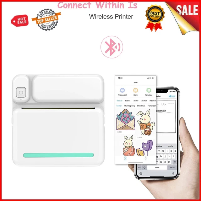 MINI POCKET THERMAL Printer BT Photo Label Text Printing + 13 Rolls ...