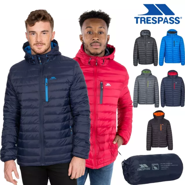 Trespass Mens Down Jacket Hood Padded Packaway Outdoor Winter Coat Digby