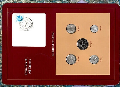 Coin Sets of All Nations Nepal 1986-89 1 Rupee,50 Paisa 1989 5,10,25 Paisa 1986