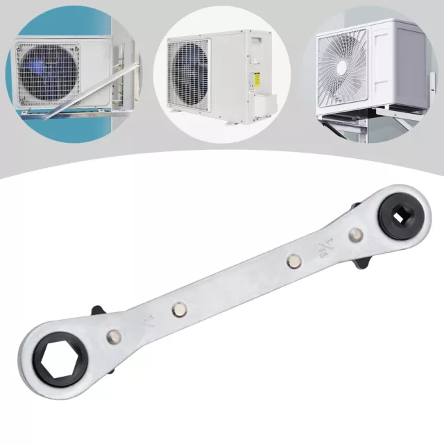 1x Refrigeration Ratchet Wrench for 1/4" 3/8" 5/16" 8/16" Port Valve HVAC Tool