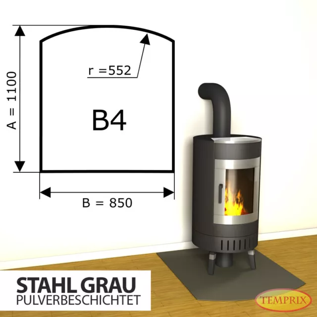 Camino Piastra Inferiore Parascintille Acciaio Grigio Forno Teglia da -B4