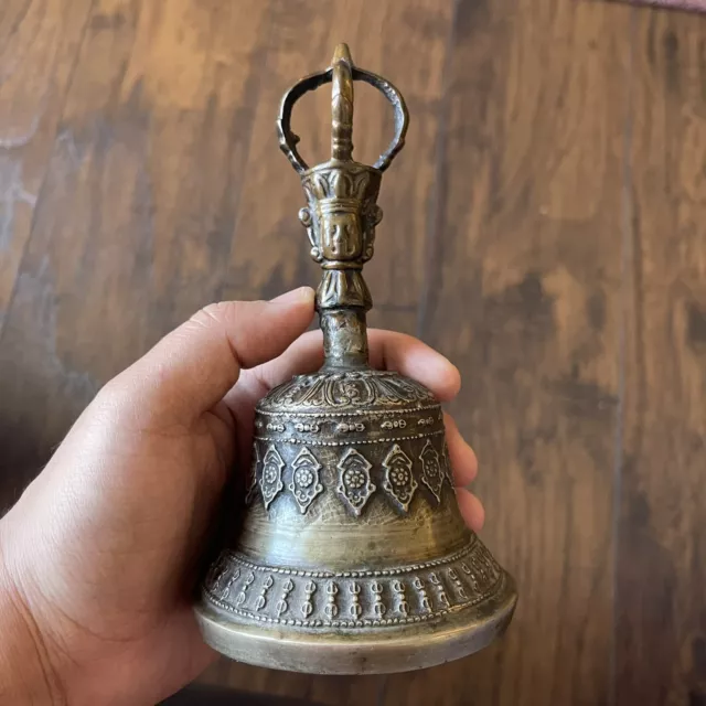 Rare Pre-1800 Old Antique Tibetan Chinese Buddhist Ritual Drilbu Bell Instrument