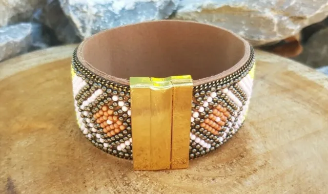 Hippie Armband Bunt Magnetverschluss Modeschmuck-Armbänder Perlen Damen Frauen