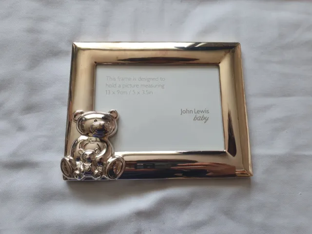 John Lewis silver plated baby photo frame - 5" x 3.5"