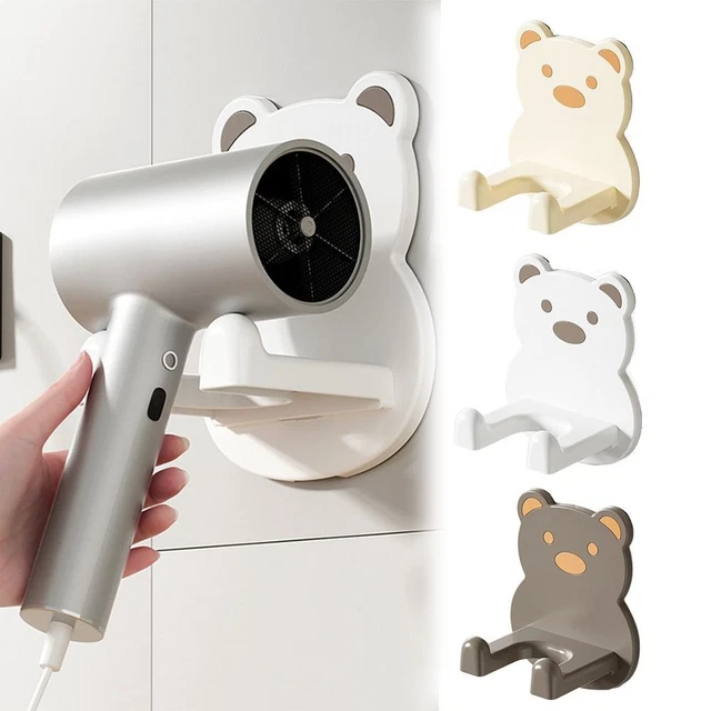 WALL MOUNTED AIR Blower Storage Rack Bear Blow Dryer Shelf Hair Dryer ...