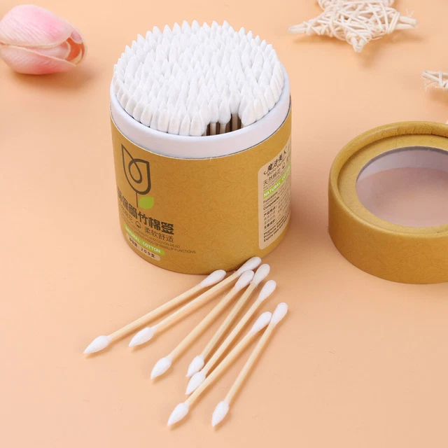 200 Pcs Double Tipped Cotton Swab Ear Cleaning Cotton Swab Disposable 6
