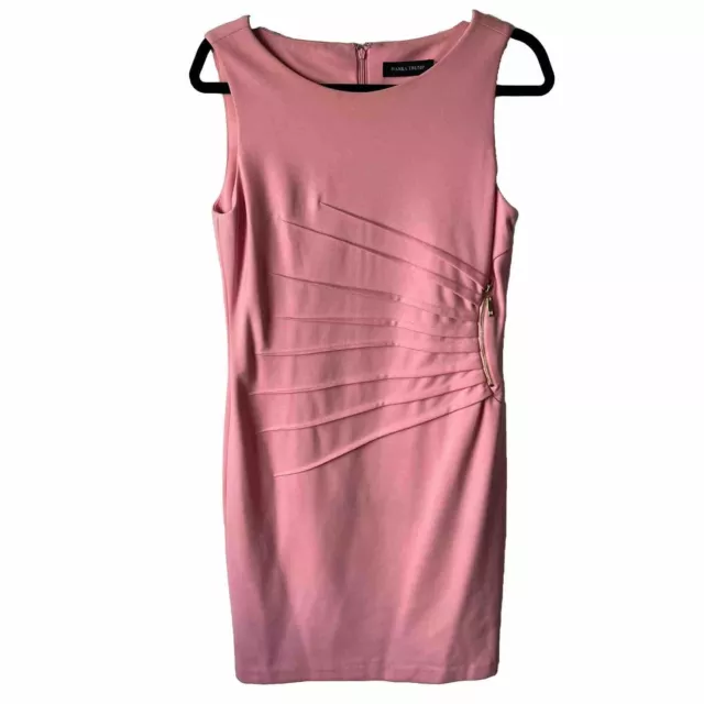 Ivanka Trump Sunburst Pink Sheath Stretch Ponte Knit Sleeveless Dress Size 10