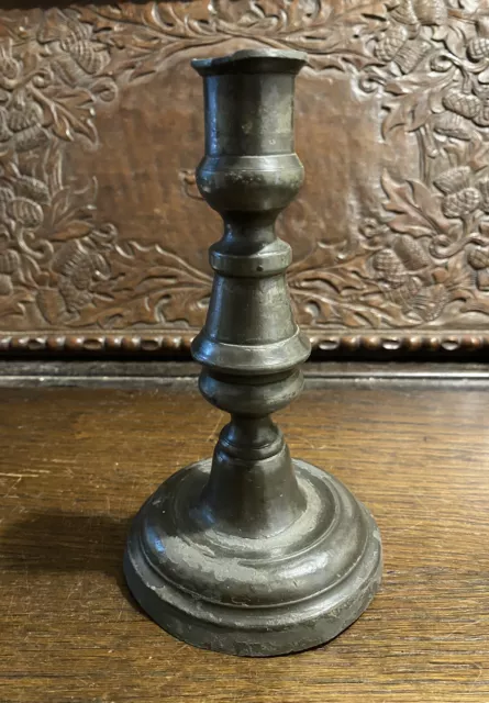 Antique Pewter Candlestick 19th Century - Decorative Pewter - Antique Candle