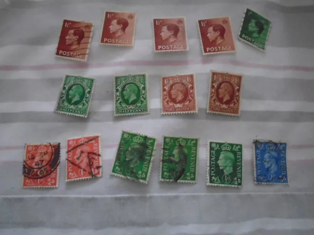 GB Definitive Stamps: George V / Edward VIII / Geogre VI: Postally used: