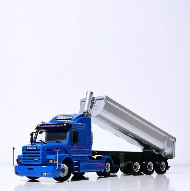 Scania 143 torpedo streamline 4x2 halfpipe tipper trailer WSI truck models 2