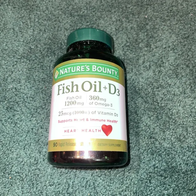 Nature's Bounty Omega 3 Plus D3 Fish Oil 90 caps