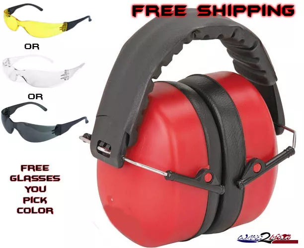 Ear Muffs Glasses Combo Safety Blocking Gun Firing Range Eye Firing Construction