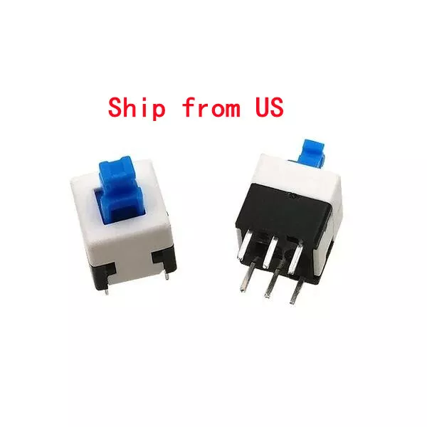 10PCs Micro Switch Self-locking Type Square Button Switch Control 7 * 7mm 6 Pin