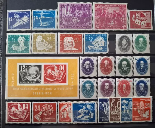 DDR Jahrgang 1950 postfrisch,alle Sondermarken+Block 7