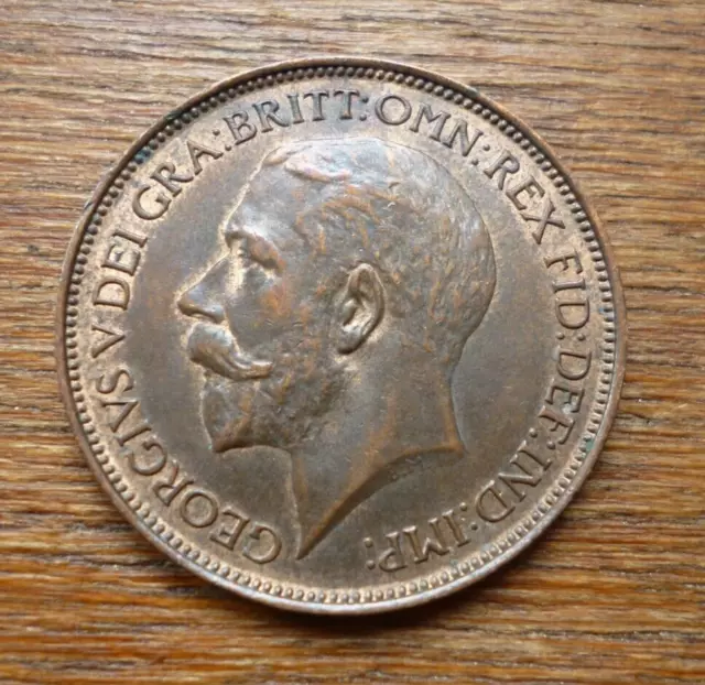 1924 Half-Penny Coin. King George V. Good Grade, a little lustre