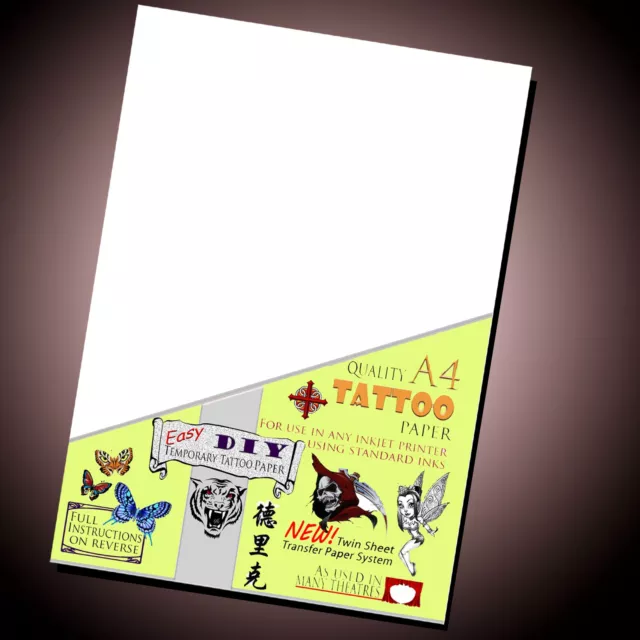 Papier tatouage temporaire - lot de papier transfert étanche jet d'encre best-seller eBay