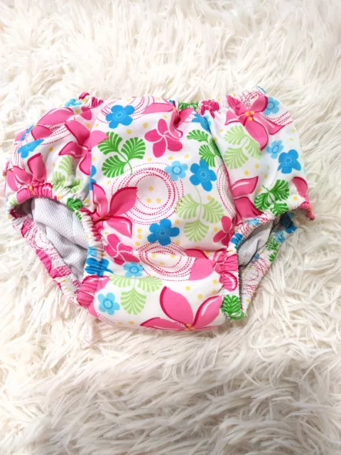 iPlay Swim Diaper Baby Girl Size 24 Month hawaiian floral UPF 50+ EUC