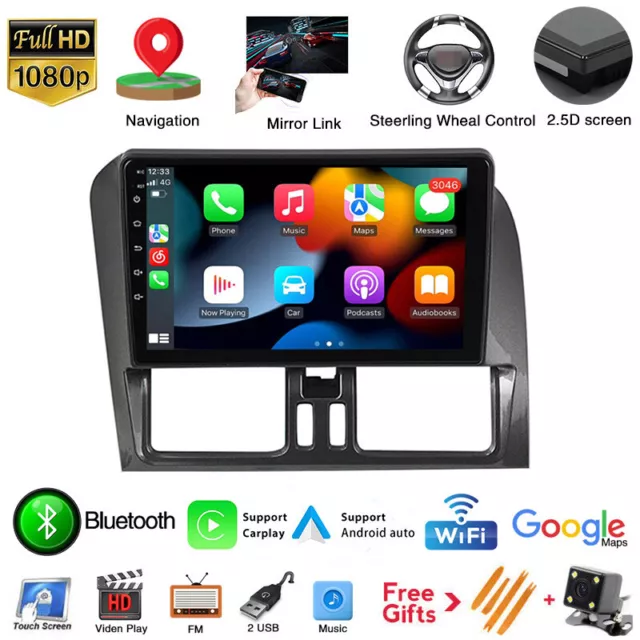 For Volvo XC60 2009-2012 9" Android 10.1 Car Stereo Radio GPS Navi Carplay WiFi