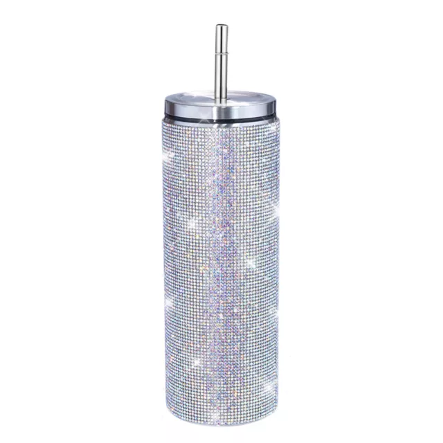 Diamond Straw Cups Hot And Cold Thermos Fitness Large Capacity Water Bottles