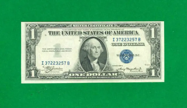 $1 1935-A 1 I/B Block Blue Seal Silver Certificate Cu. Non-Mule