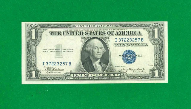 $1 1935-A 1 I/B Block Blue Seal Silver Certificate Cu. Non-Mule