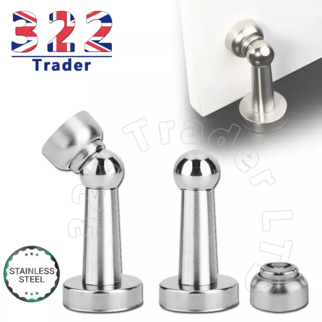 2x Magnetic Door Stop Buffer Wedge Stop Holder Stopper Stainless Steel RUST FREE