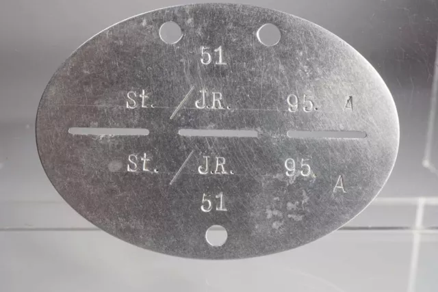 Wehrmacht Erkennungsmarke St / Infanterie Regiment 95 WWII #E28 Wehrmacht Erkennungsmarke St / Infanterie Regiment 95 WWII #E28